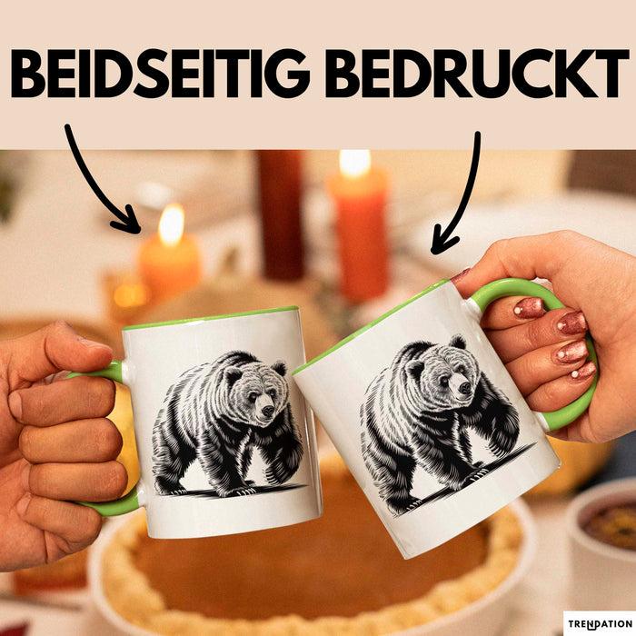Grizzlybär Tasse Geschenk Lustige Geschenkidee Spruch Grün Trendation