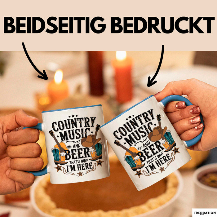 Country Musik Bier Tasse Geschenk Lustige Geschenkidee Blau Trendation