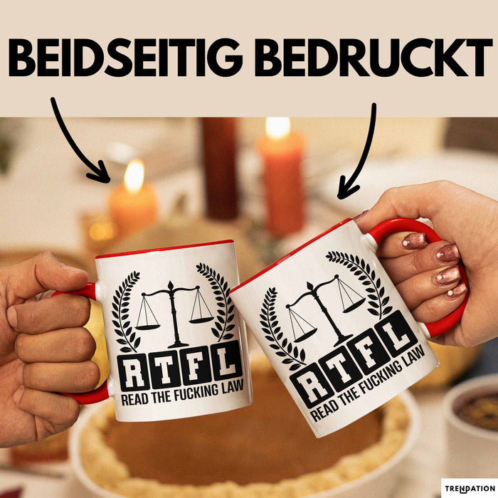 Richter Tasse Geschenk Rtfl Read The Fuc*** Law Jurist Geschenkidee Becher Rot Trendation
