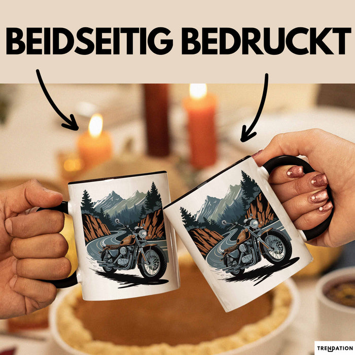 Motorradfahrer Tasse Geschenkidee für Biker Lustiger Spruch Trendation