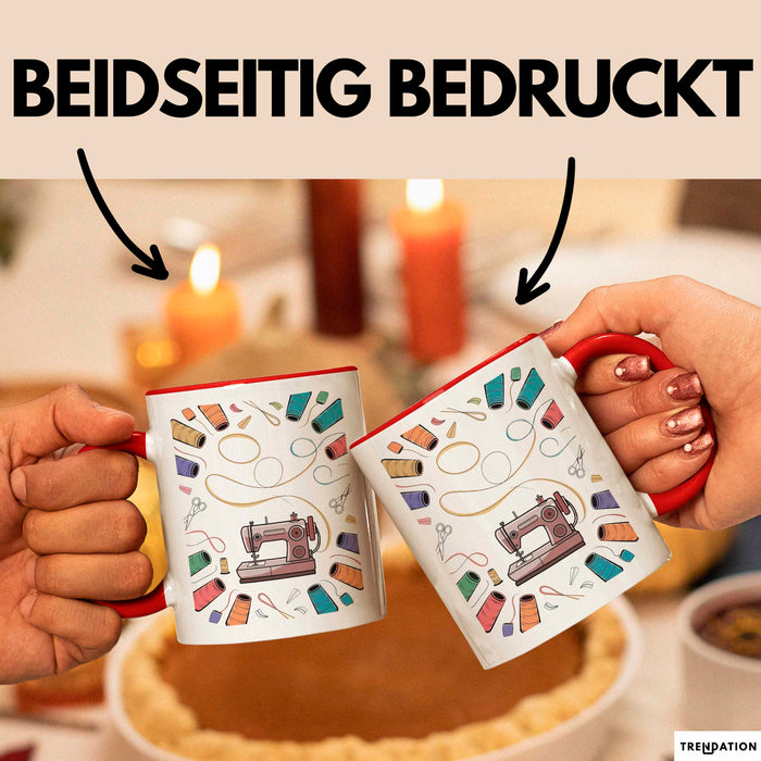 Näh Enthusiast Tasse Geschenk Lustige Geschenkidee Spruch Für Stich Liebhaber Rot Trendation