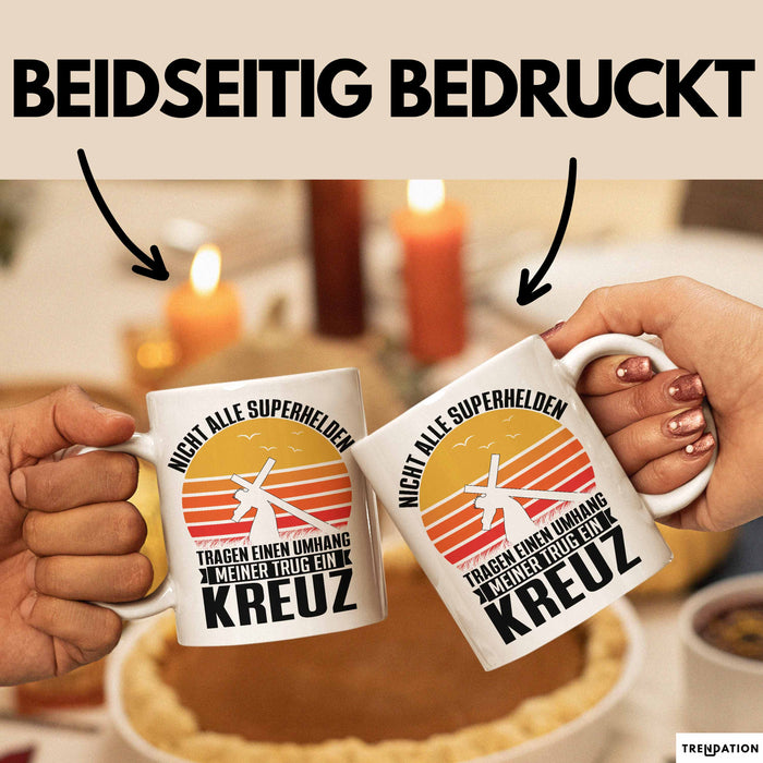 Christen Tasse Geschenk Christlich Glauben Kirche Geschenkidee Für Jesus-Fans Superhelden Meiner Trug Ein Kreuz Weiß Trendation