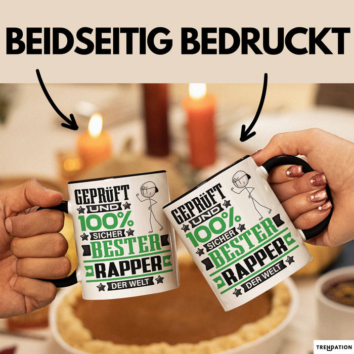 Rapper Geschenk Lustiger Spruch für Rapper Geschenkidee Bester Rapper Der Welt Schwarz Trendation
