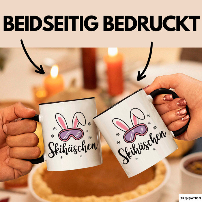 Skifahren Skifahrer Tasse Geschenk Skihäschen Geschenkidee Geschenkidee Lustig Trendation