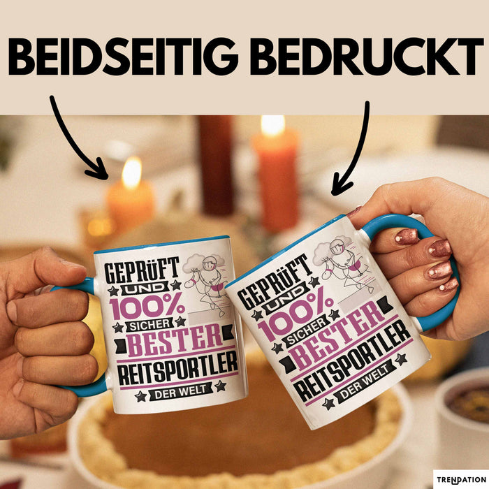 Reitsportler Geschenk Lustiger Spruch für Reitsportler Geschenkidee Bester Reitsportler Der Welt Blau Trendation