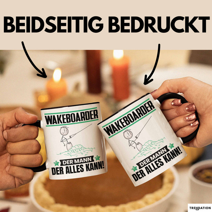 Wakeboarder Tasse Geschenk für Wakeboarder Der Mann Der Alles Kann Geschenkidee zum Geburtstag Schwarz Trendation