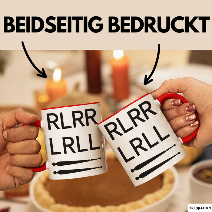 Schlagzeugspieler Schlagzeuger Schlagzeug Tasse Geschenk Lustige Geschenkidee Spruch Rlrr Lrll Rot Trendation