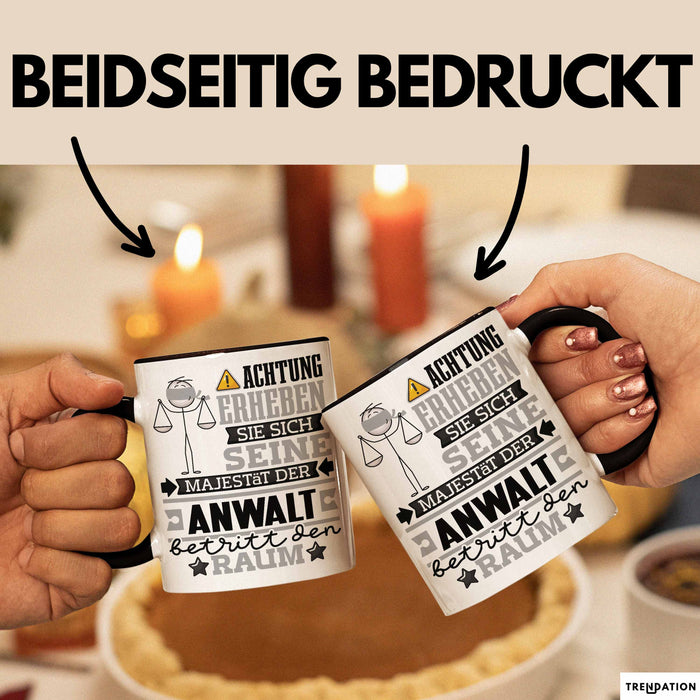 Anwalt Geschenk Tasse Lustiger Spruch Erheben Sie Sich Der Anwalt Betritt den Raum Schwarz Trendation