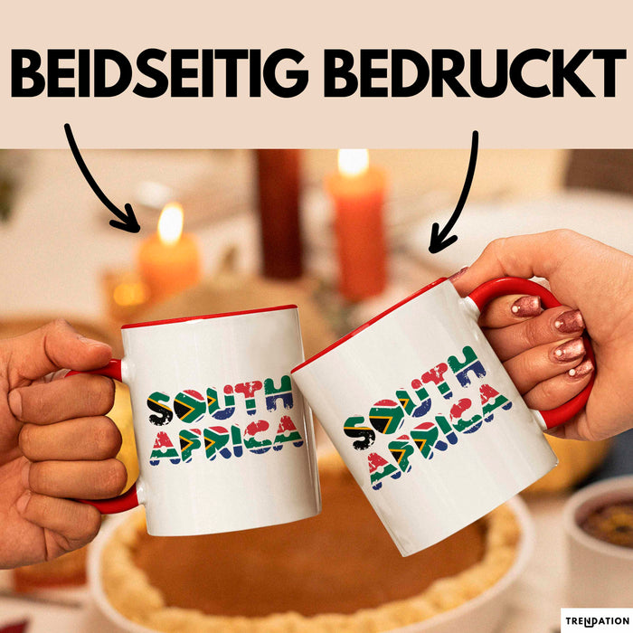 Südafrika Flagge Südafrikanisch Tasse Geschenk Lustige Geschenkidee Spruch Rot Trendation