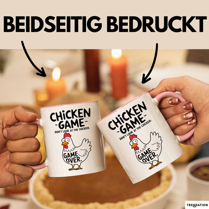 Sarkistisches Huhn Tasse Geschenk Lustige Geschenkidee Spruch Hühnerspiel Schau Nicht Auf Das Huhn Rosa Trendation