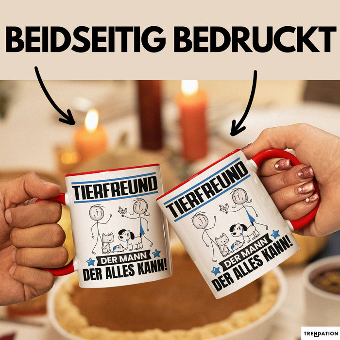 Tierfreund Tasse Geschenk für Tierfreund Der Mann Der Alles Kann Geschenkidee zum Geburtstag Rot Trendation