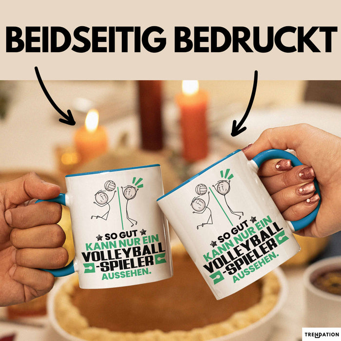 Volleyballspieler Geschenk Tasse So Gut Kann Nur Ein Volleyballspieler Aussehen Geschenkidee Kaffee-Becher Blau Trendation
