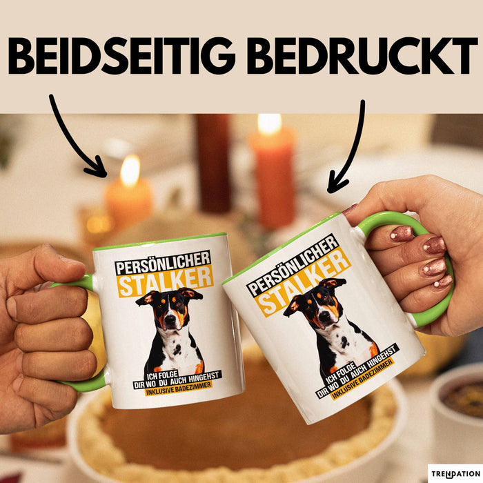 Appenzeller Sennenhund Hund Tasse Geschenk Lustige Geschenkidee Spruch Persönlicher Stalker Ich Folge Dir Wo Du Auch Hingehst Grün Trendation