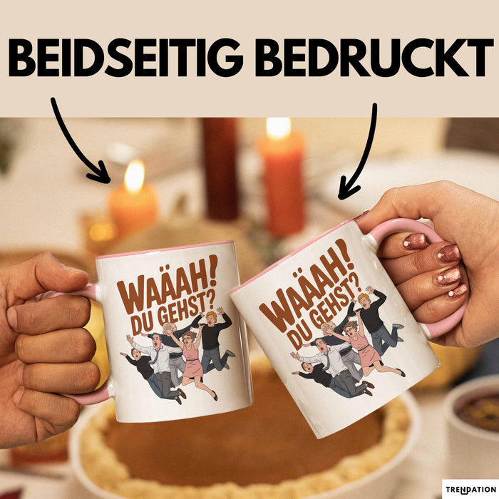 Büroarbeit Kollege Abschied Tasse Geschenk Lustige Geschenkidee Spruch Du Gehst Rosa Trendation