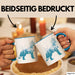 Wolf Tasse Geschenk Heulender Wolf Vögel Mond Silhouetten Geschenkidee Lustig Blau Trendation