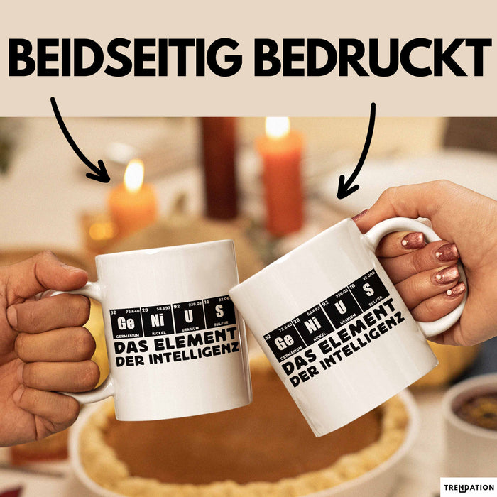 Chemiker Tasse Geschenk Für Chemie-Studenten Genius Das Element Der Inztelligenz Kaffee-Becher Weiß Trendation