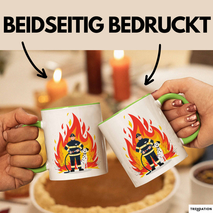 Feuerwehrmann Tasse Geschenk Lustige Geschenkidee Spruch Für Feuer Helden Grün Trendation