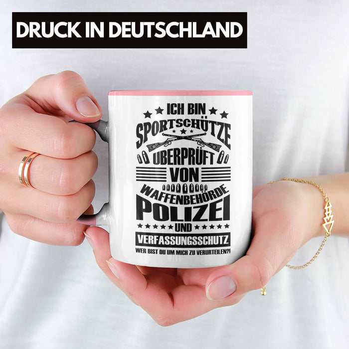 Lustige Schießen-Tasse für Sportschützen Geschenk Ich Bin Sportschütze Rosa Trendation
