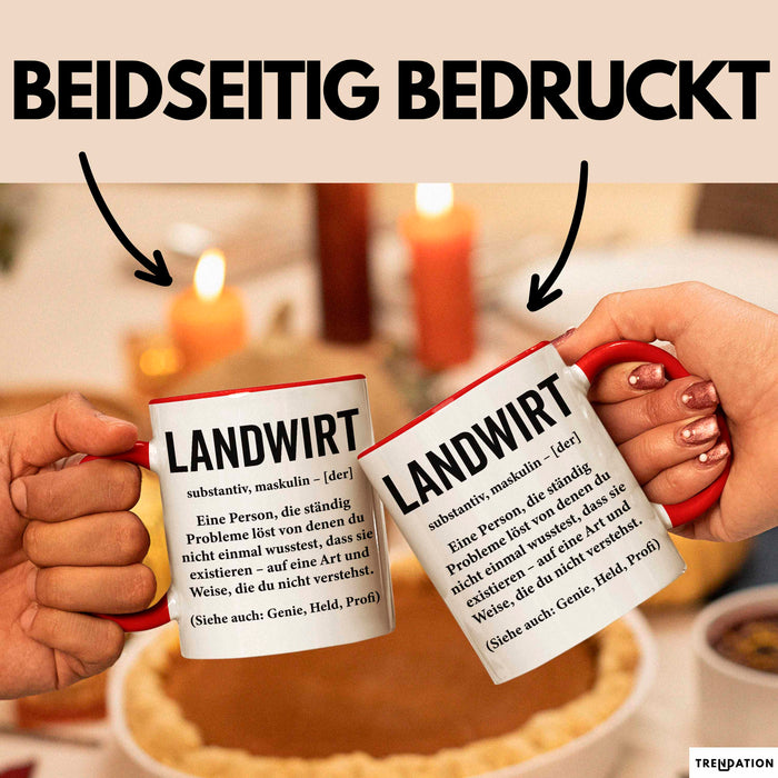 Bauer Sarkastisch Sarkasmus Tasse Geschenk Lustige Geschenkidee Spruch Landwirt Definition Rot Trendation