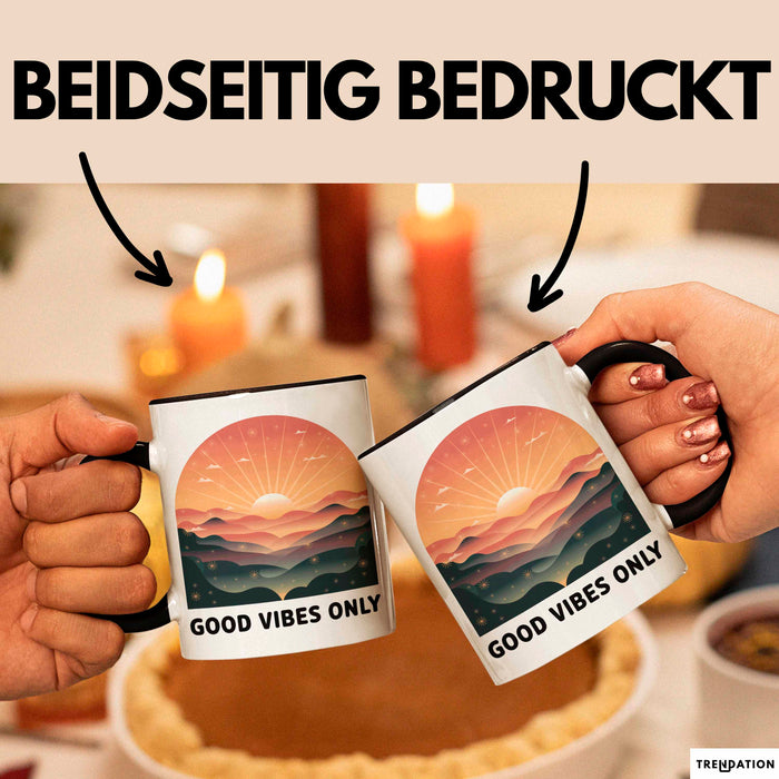 Positive Vibes Tasse Geschenk Lustige Geschenkidee Spruch Für Glückliche Seelen Trendation