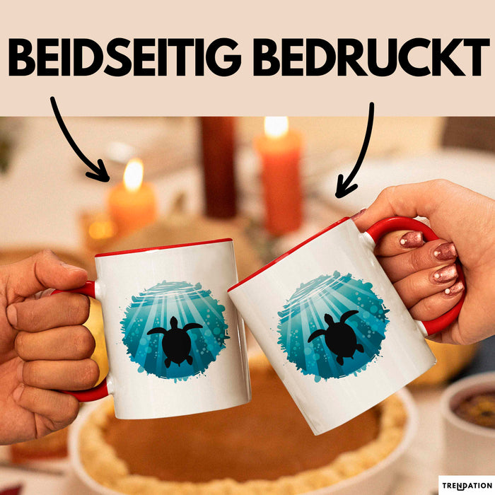 Schildkröte Tierliebhaber Tasse Geschenk Lustige Geschenkidee Spruch Rot Trendation