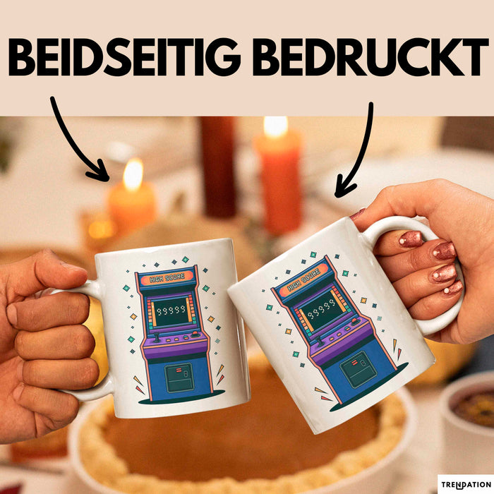 Arcade Enthusiast Tasse Geschenk Lustige Geschenkidee Spruch Für Highscore Jäger Weiß Trendation