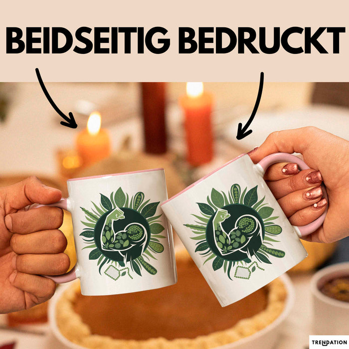 Veganer Bodybuilder Tasse Geschenkidee für Lifter Rosa Trendation