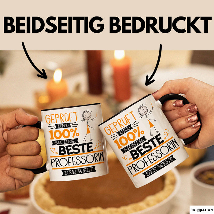 Beste Professorin Der Welt Tasse Geschenk für Eine Professorin Geprüft Und Sicher Geschenkidee Geburtstag Weihnachten Trendation
