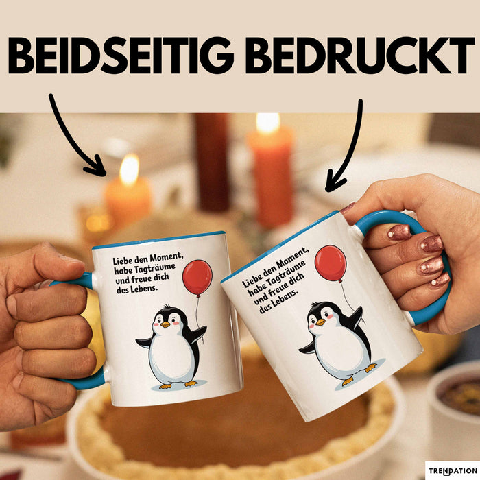 Büroarbeit Kollege Abschied Tasse Geschenk Lustige Geschenkidee Spruch Liebe Den Moment Habe Tagträume Und Freue Dich Des Lebens Blau Trendation