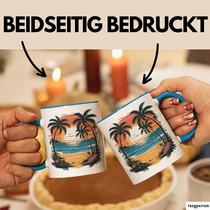 Sommerzeit Tasse Geschenkidee für Sonnenliebhaber Blau Trendation