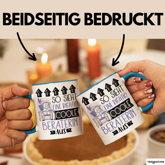 Beraterin Geschenk Tasse Lustig Geschenkidee für Beraterin Geburtstag So Sieht Eine Richtig Coole Beraterin Aus Frauen Spruch Blau Trendation