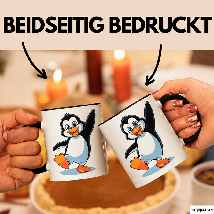 Pinguin Tier Tasse Geschenk Lustige Geschenkidee Spruch Schwarz Trendation