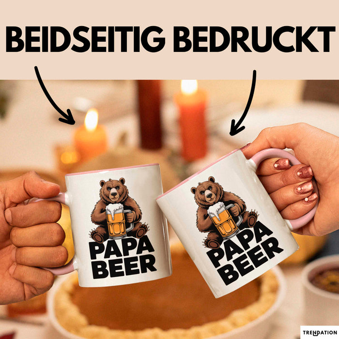 Papa Bier Tasse Geschenk Lustige Geschenkidee Spruch Rosa Trendation