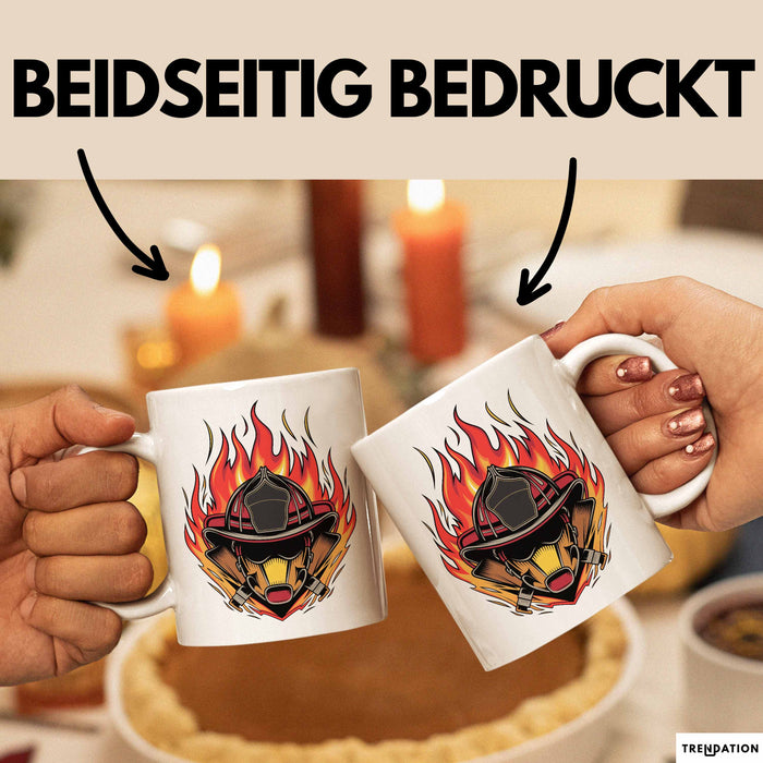 Feuerwehrmann Tasse Geschenkidee für Feuerwehrmann Spruch Weiß Trendation