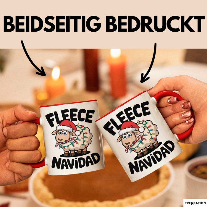 Schaf Tier Bauer Tasse Becher Geschenk Lustige Geschenkidee Spruch Fleece Navidad Rot Trendation