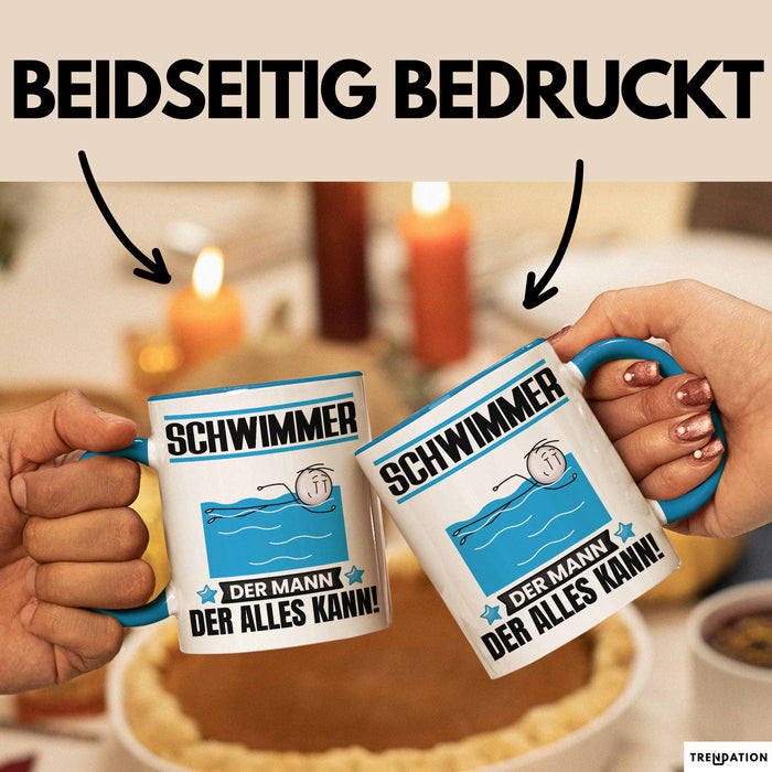 Schwimmer Tasse Geschenk für Schwimmer Der Mann Der Alles Kann Geschenkidee zum Geburtstag Blau Trendation