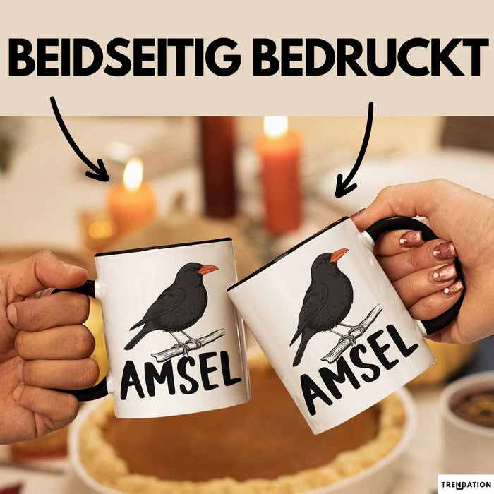 Amsel Vogel Tasse Geschenk Vogelbeobachter Ornithologe Biologe Trendation