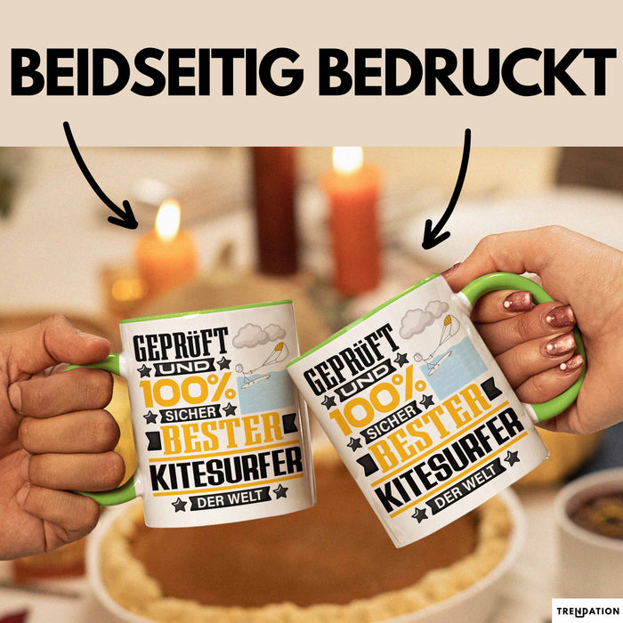 Kitesurfer Geschenk Lustiger Spruch für Kitesurfer Geschenkidee Bester Kitesurfer Der Welt Grün Trendation