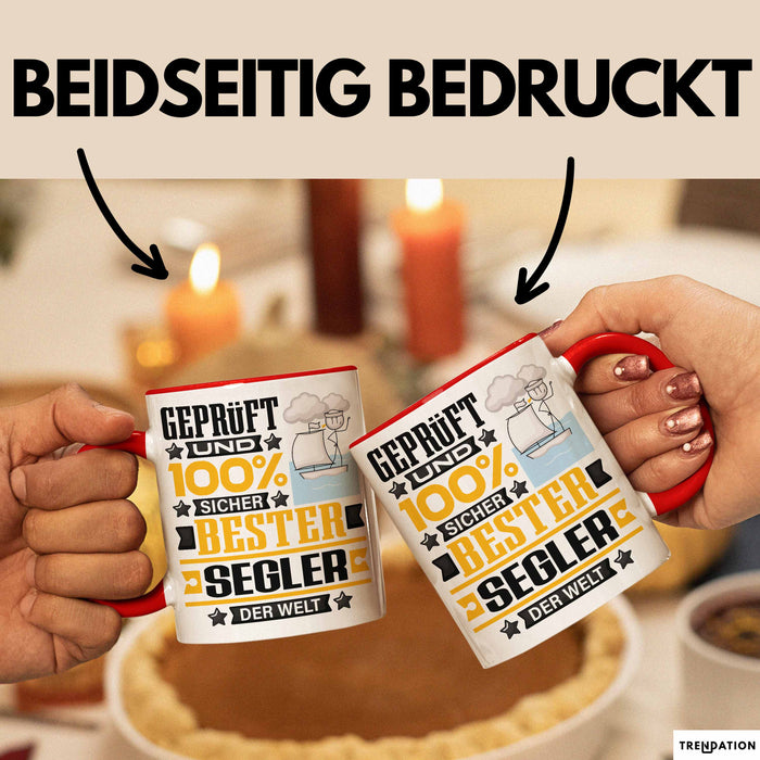 Segler Geschenk Lustiger Spruch für Segler Geschenkidee Bester Segler Der Welt Rot Trendation