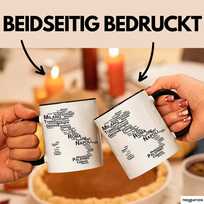 Italienische Städte Italien Karte Tasse Geschenk Lustige Geschenkidee Spruch Trendation