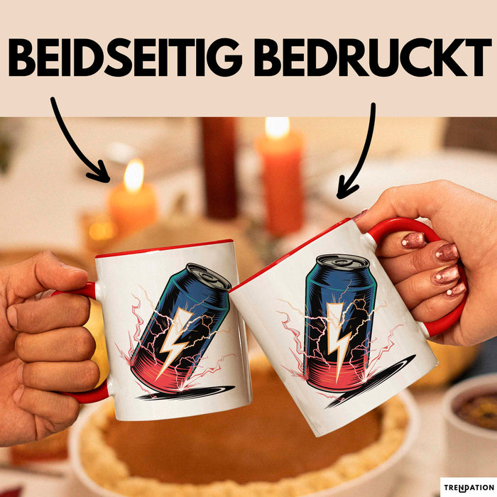 Energydrink Süchtiger Tasse Geschenkidee Koffein Liebhaber Rot Trendation