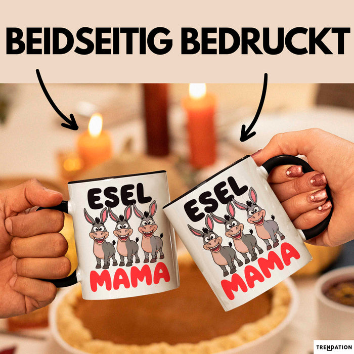 Esel Mama Tasse Geschenk Lustige Geschenkidee Spruch Esel Mama Schwarz Trendation