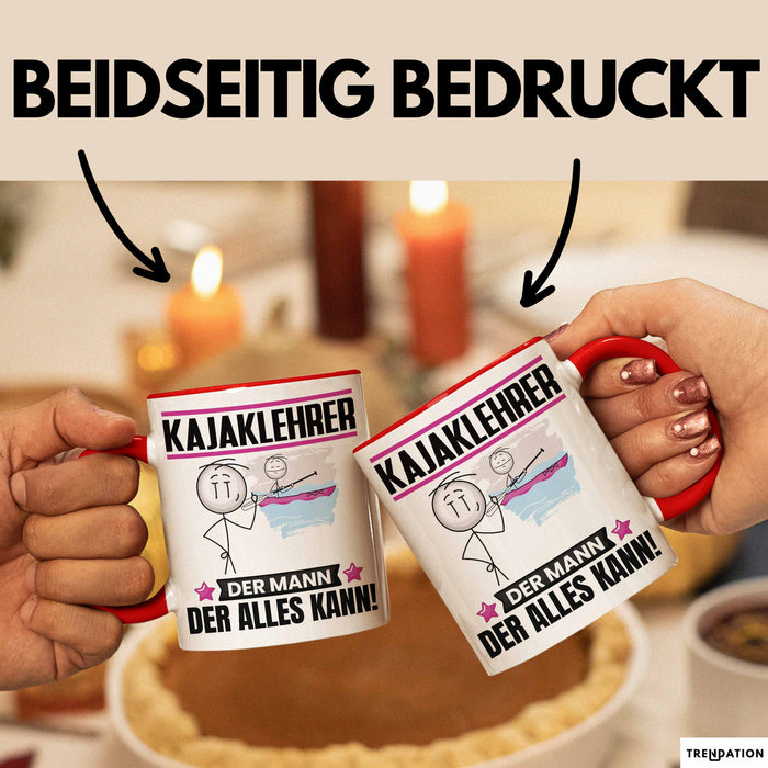 Kajaklehrer Tasse Geschenk für Kajaklehrer Der Mann Der Alles Kann Geschenkidee zum Geburtstag Rot Trendation