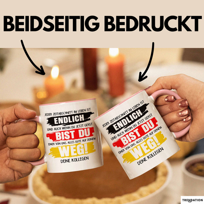 Office Arbeitskollege Tasse Geschenk Lustige Geschenkidee Spruch Alles Gute Auf Deinem Weg Deine Kollegen Rosa Trendation