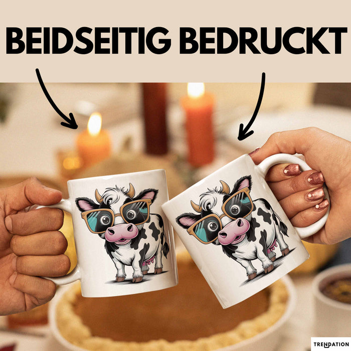 Kuh Liebhaber Tasse Geschenkidee für Bauernhoftier Fans Weiß Trendation