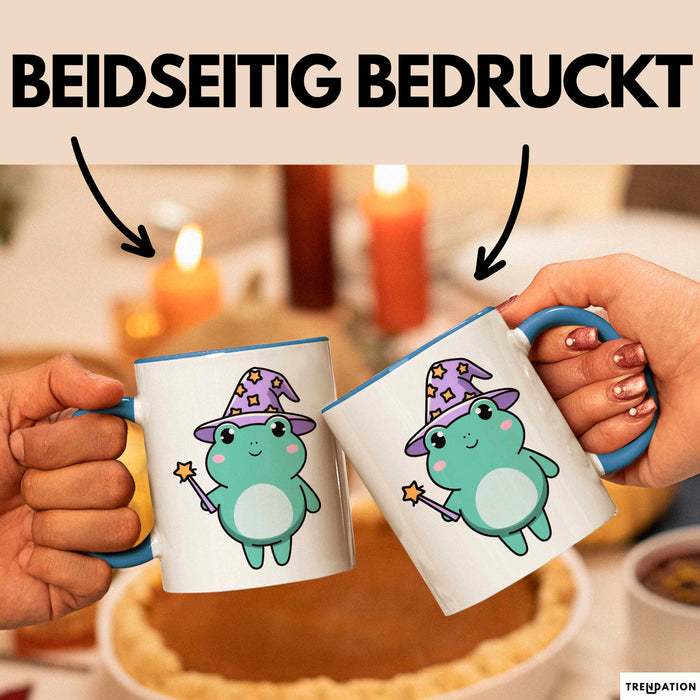 Frosch Tier Zauberer Tasse Geschenk Lustige Geschenkidee Spruch Blau Trendation