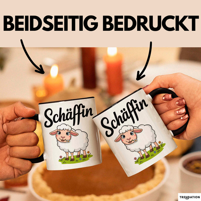 Schaf Tier Bauer Tasse Becher Geschenk Lustige Geschenkidee Spruch Schäffin Trendation