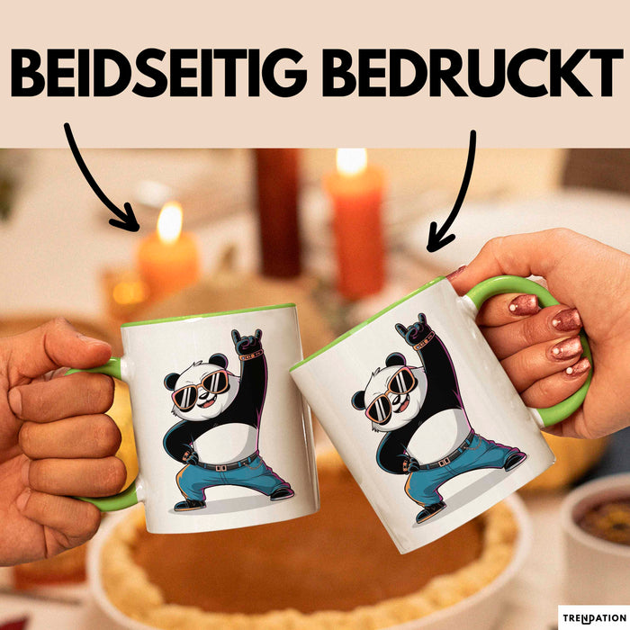 Panda Musiker Tasse Geschenk Lustige Geschenkidee Spruch Grün Trendation