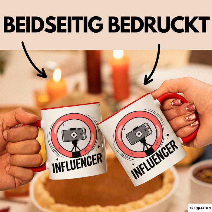 Influencer Tasse Geschenkidee für Content Creator Fans Rot Trendation