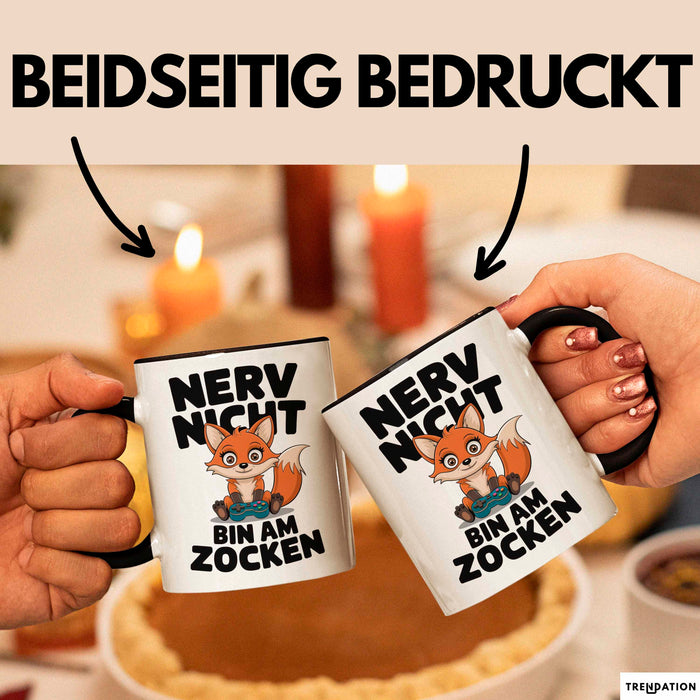 Fuchs Tierliebhaber Tasse Geschenk Lustige Geschenkidee Spruch Nerv Nicht Bin Am Zocken Trendation